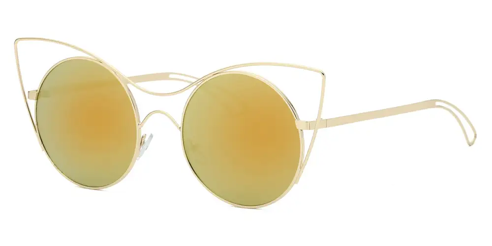 Round High Pointed Cat-Eye Sunglasses