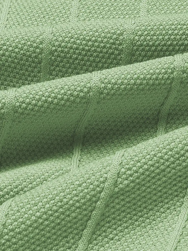 Ribbed Textured Knit Polo Shirt