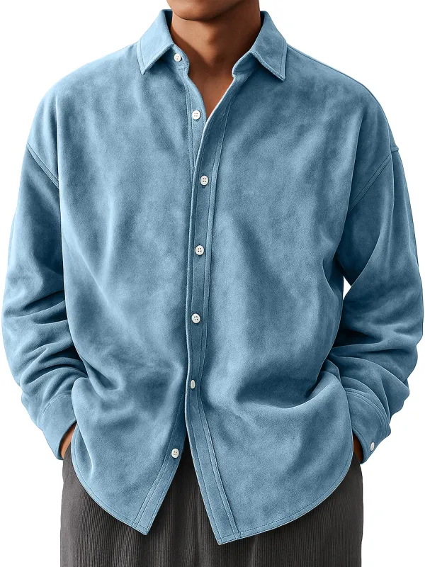 Suede Feel Long Sleeve Shirt