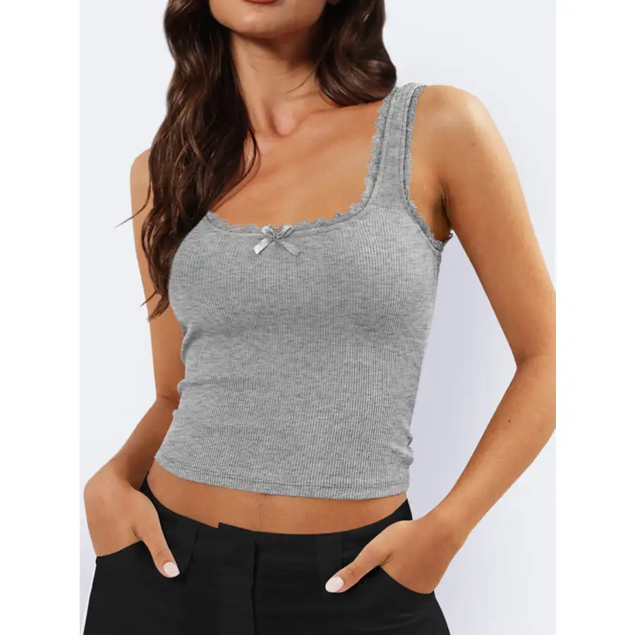Lace Detail Square Neck Tank