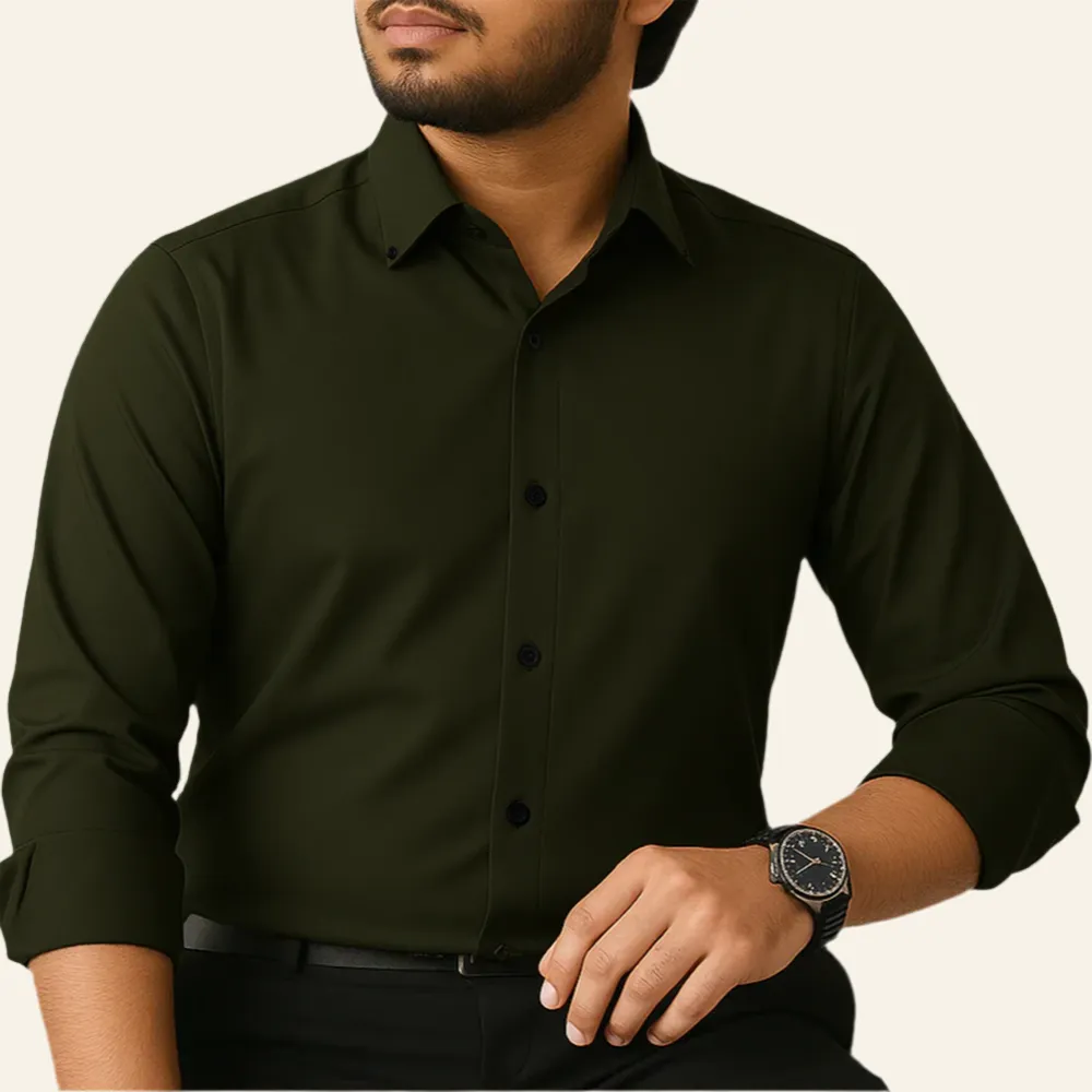 Refined Micro Stretch Men's Formal Shirt