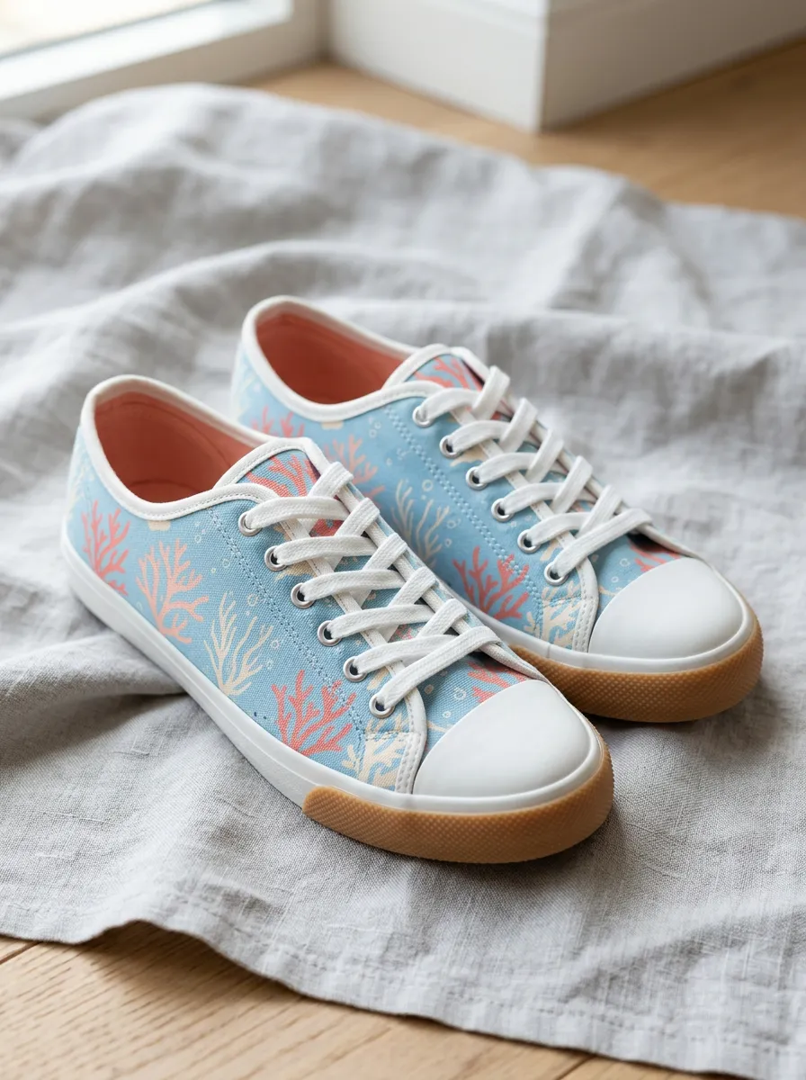 Women's Modern Ocean Lover Reef Patterned Canvas Shoes