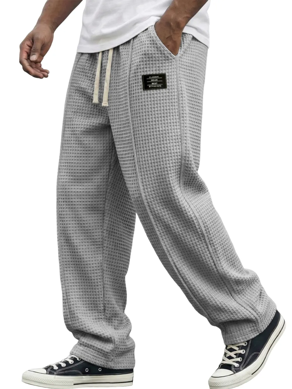 Textured Knit Seamed Detail Pants