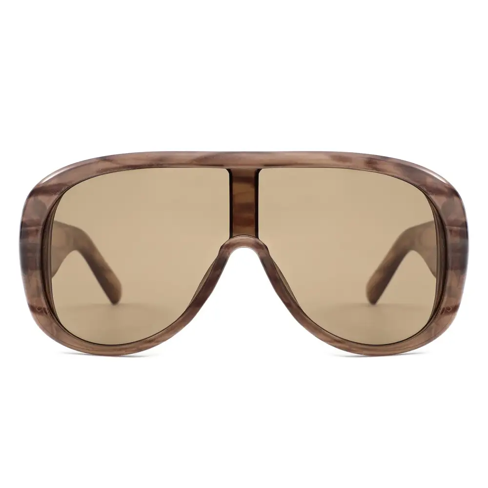 Oversized Wrap Aviator Style Shield Sunglasses