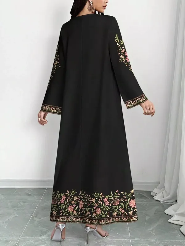 Floral Long-Sleeve Maxi Dress