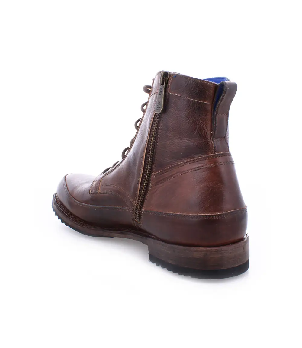 Apron-Toe Lace-Up Ankle Boots