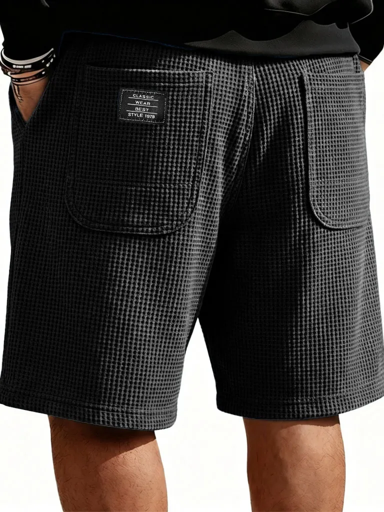 Textured Knit Double Pocket Shorts