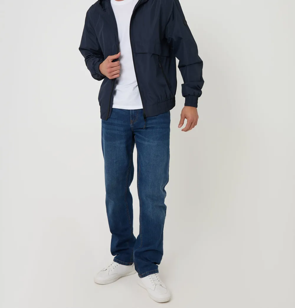 Men's Navy Lightweight Hooded Jacket