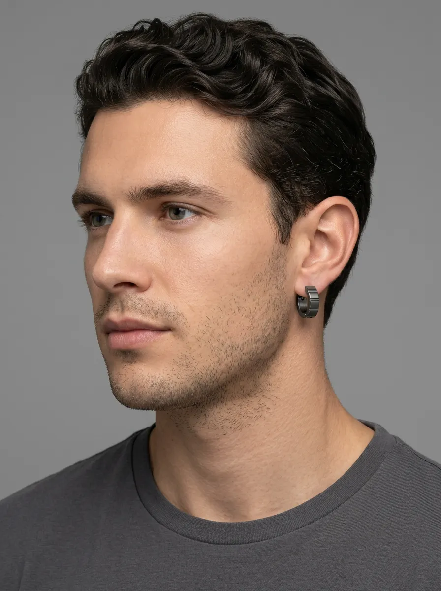 Men's Minimalist Stainless Steel Hoop Earring