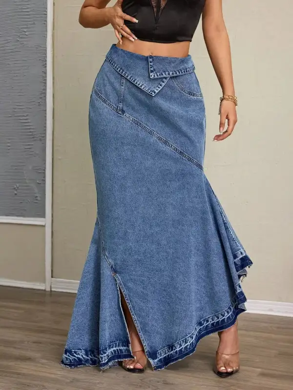 Easygoing Ruffle Trim Detail Skirt