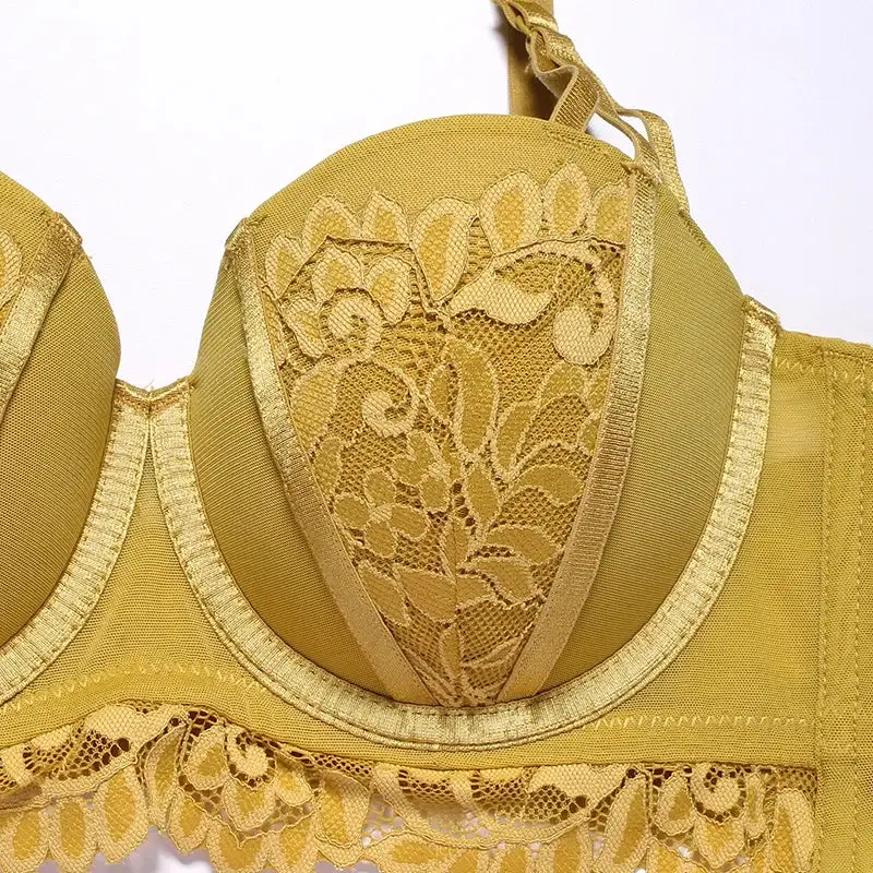 Satin-Insert Lace Lingerie Set