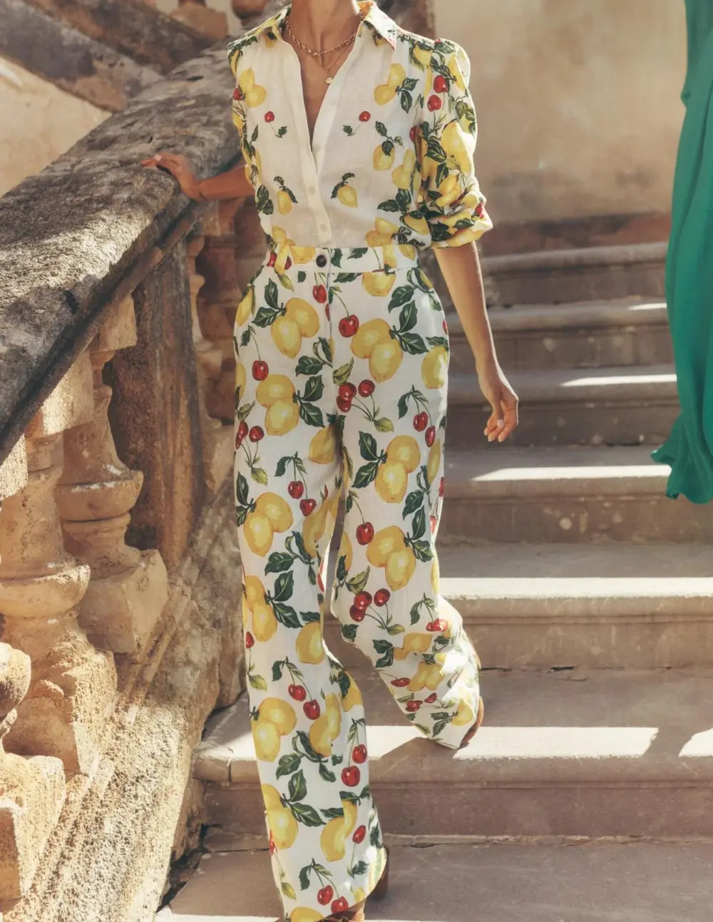 Placement Print Linen Shirt