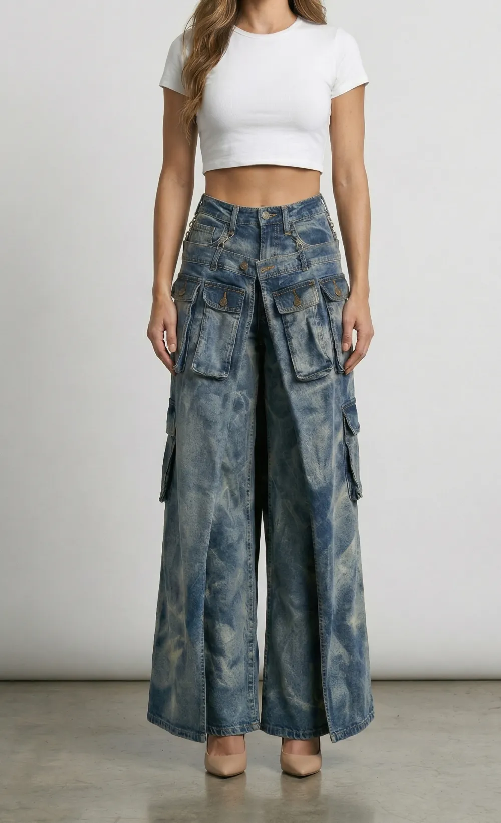 High-Rise Cargo Skirt