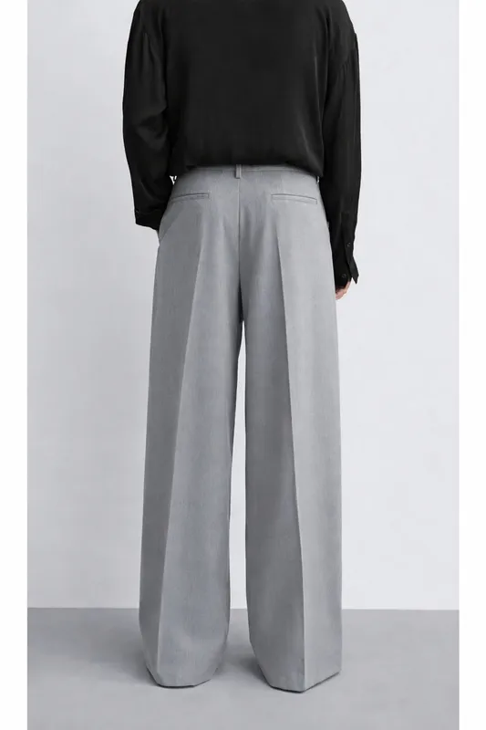 Pleated Straight-Leg Trousers