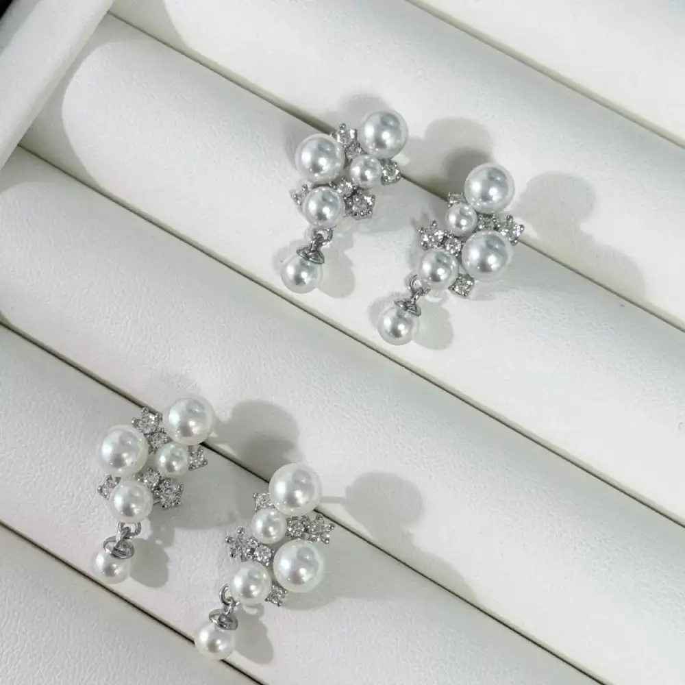 Classic Pearl Cluster Earrings