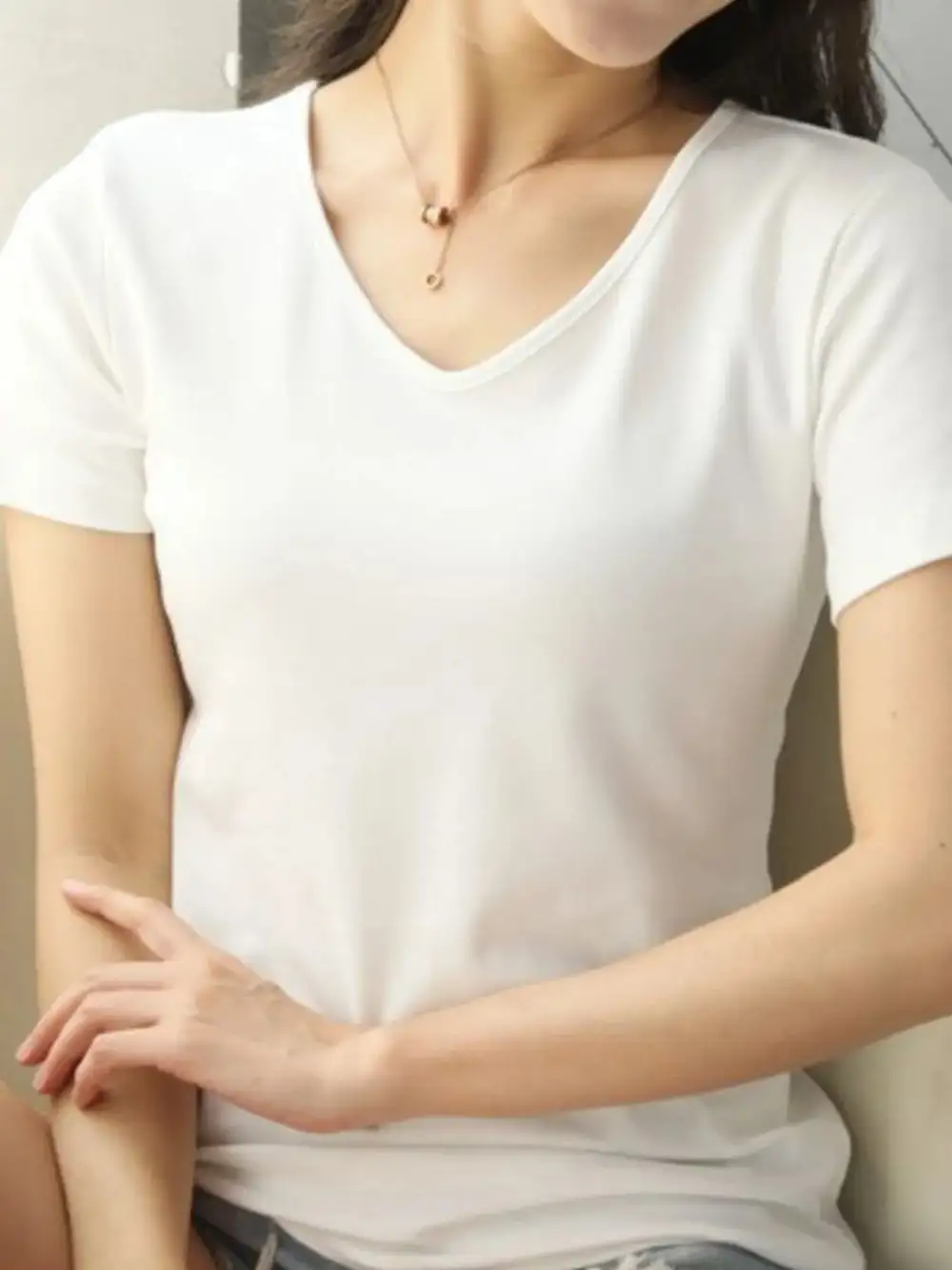 Easy-Wear V-Neck Short-Sleeve T-Shirt