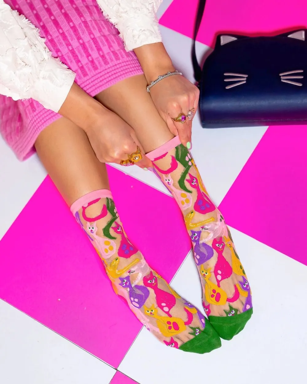 Dopamine Cats Sheer Socks