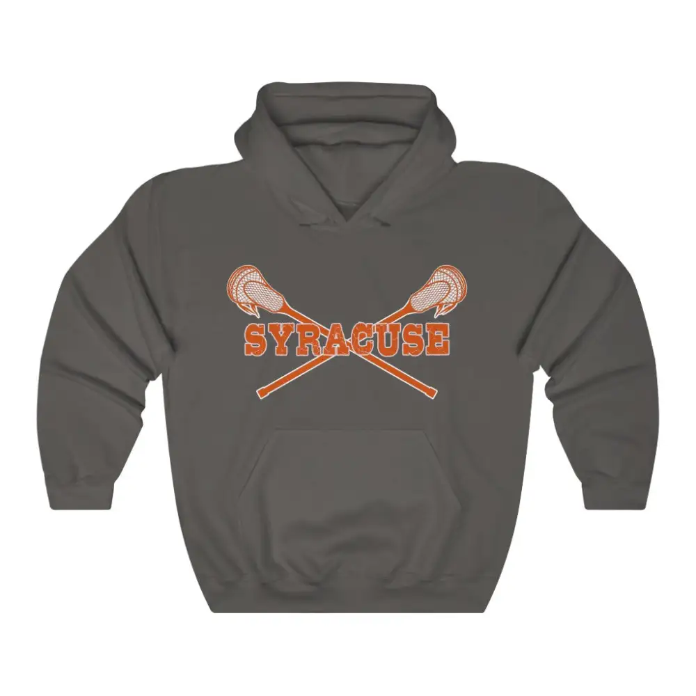 Soft Fleece Crossed Sticks Lacrosse Graphic Pullover Hoodie