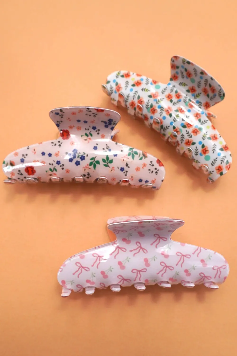 Floral Bow Hair Claw Clip