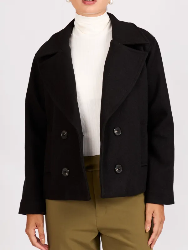 Loose-Fitting Short Style Coat