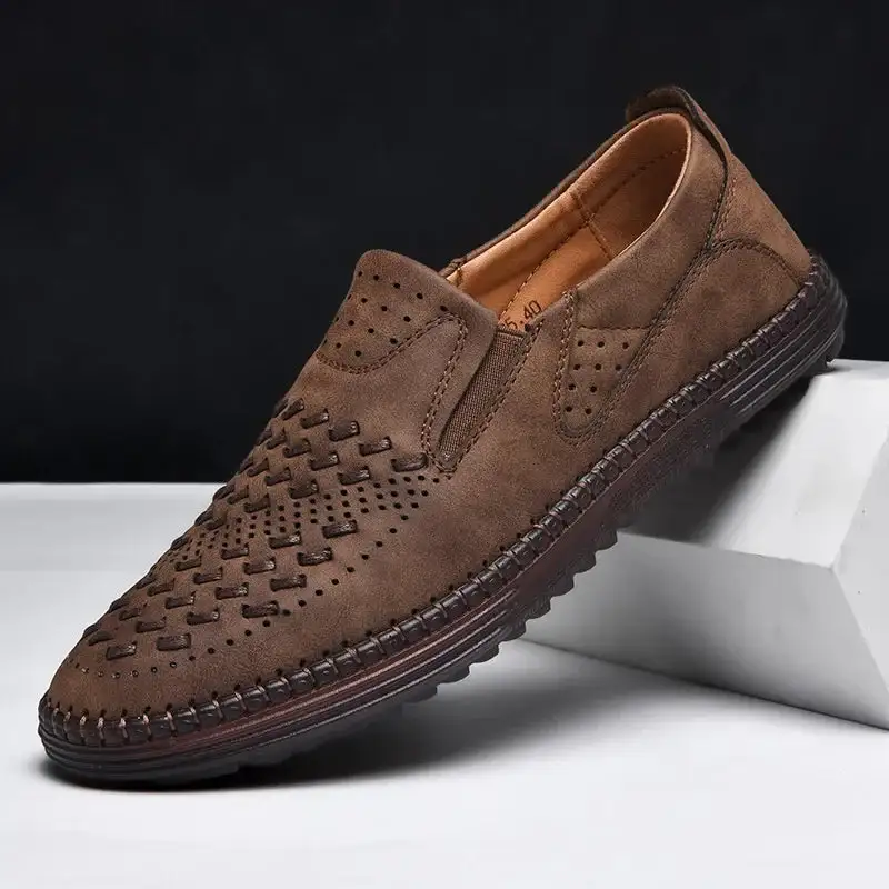 Breathable Leather Slip-On Shoes
