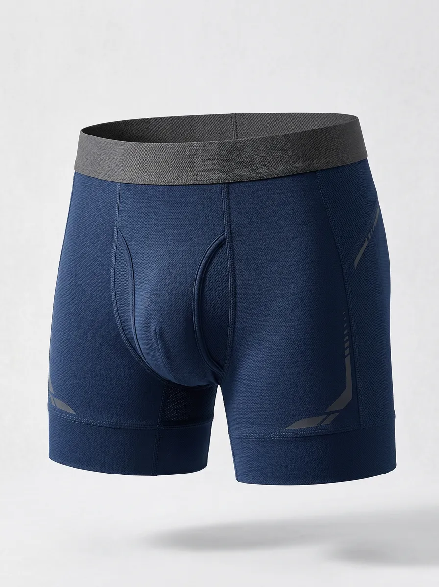 Men's Navy Blue Textured Boxer Briefs