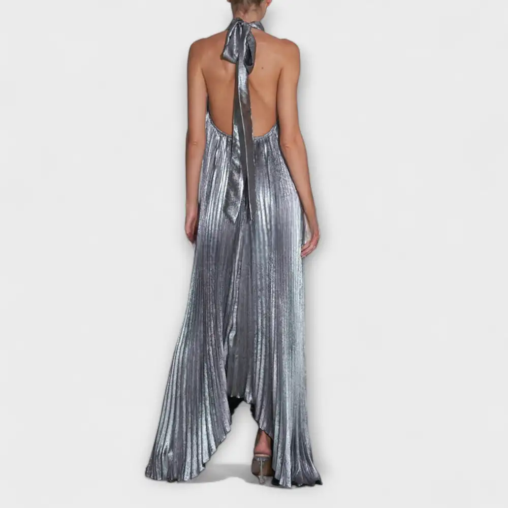 Metallic Pleated dress