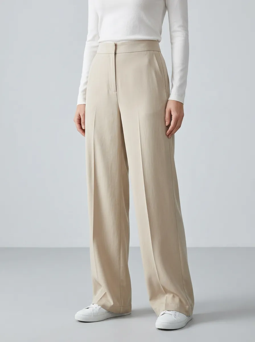 Refined Wide-Leg Minimalist Casual Wide Leg Pants