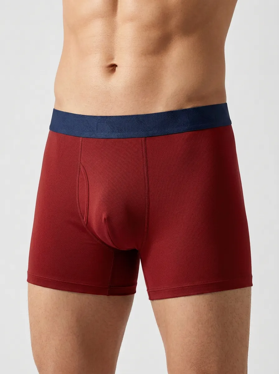 Men's Navy Contrast Waistband Boxer Briefs