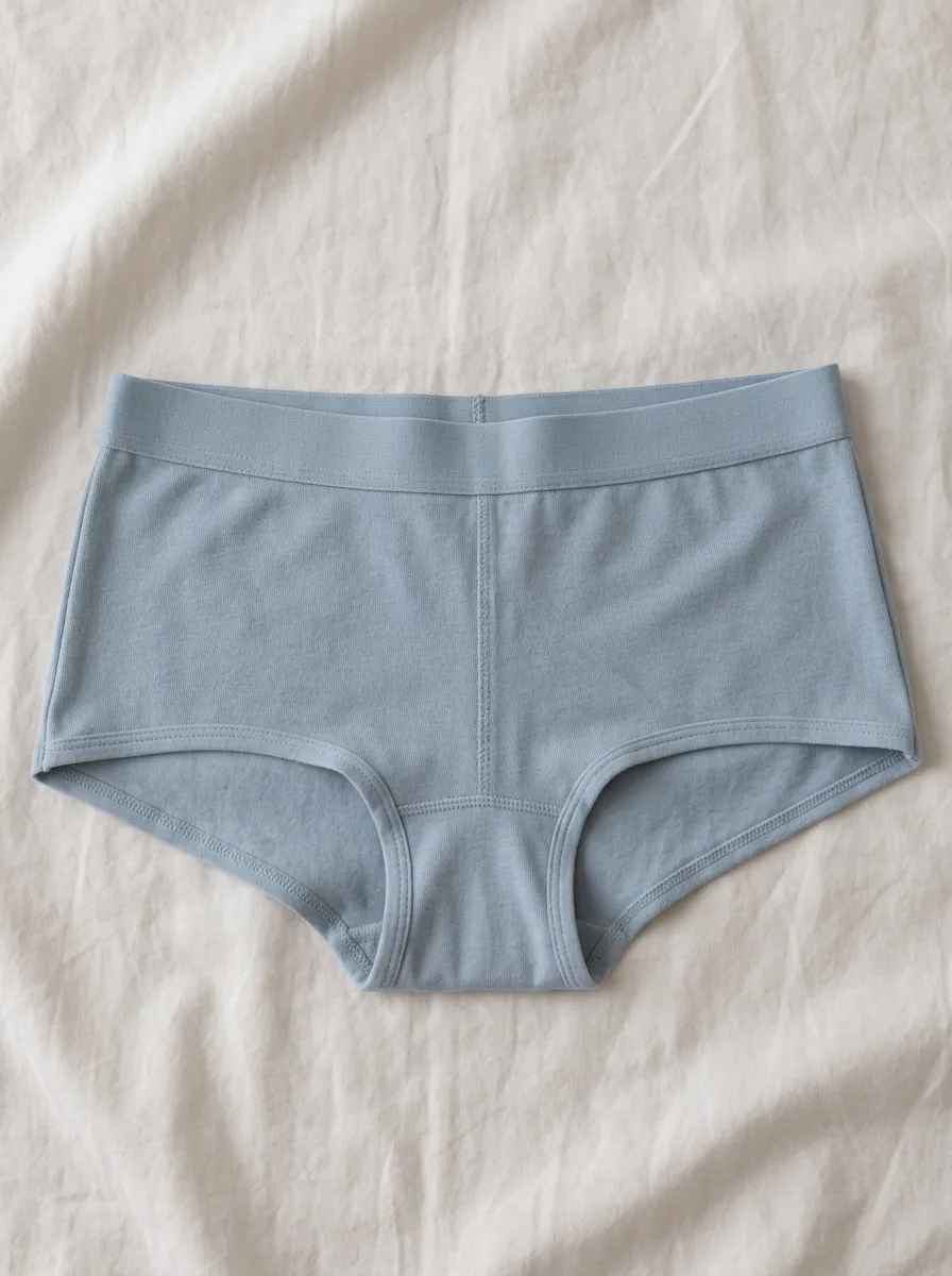 Women's Solid Light Blue Cotton Briefs Underwear