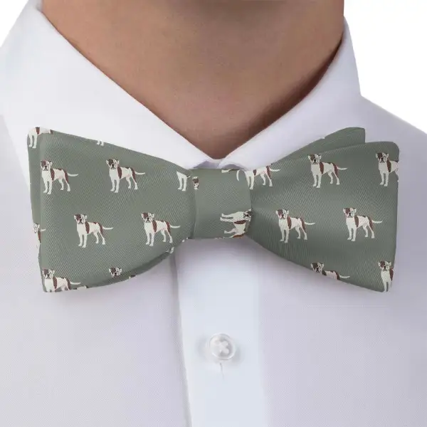 American Bulldog Pattern Bow Tie