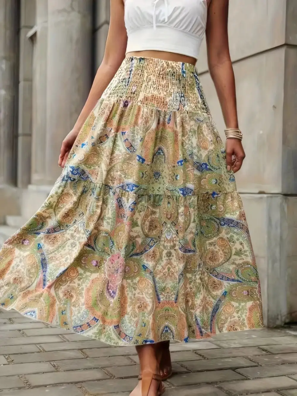 Lightweight Gentle Smocked Skirt