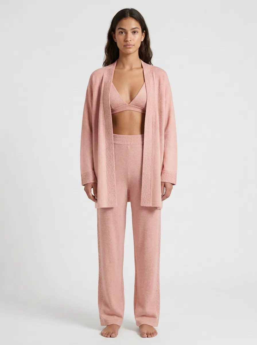 Ombre Ribbed Cardigan Lounge Set