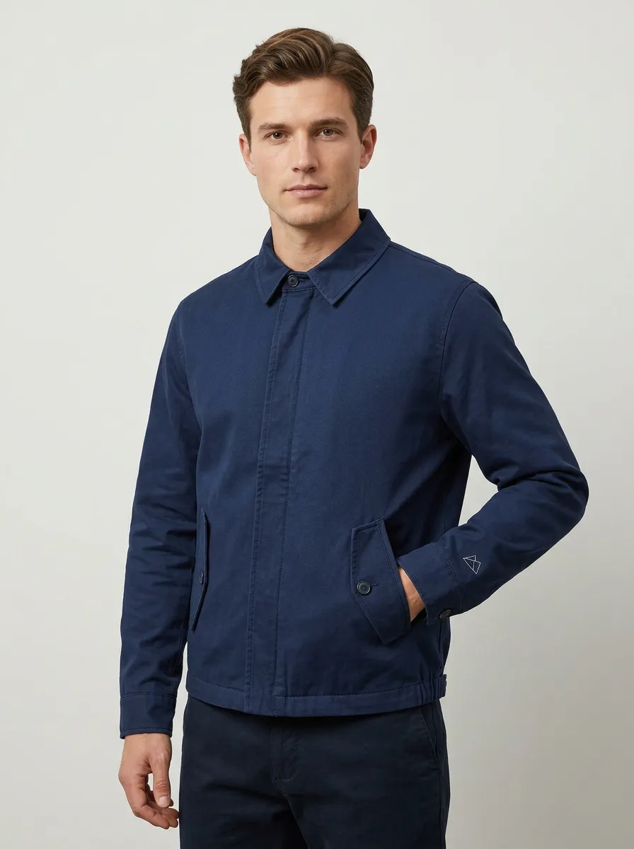 Men's Minimalist Geometric Navy Jacket