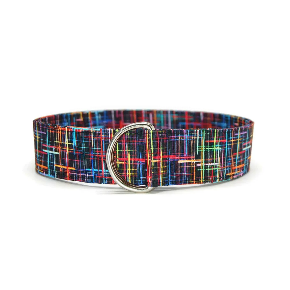 Grid Pattern D-Ring Cotton Belt