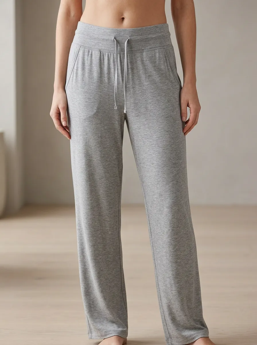 Women's Relaxed Heathered Drawstring Pocket Sleep Pants