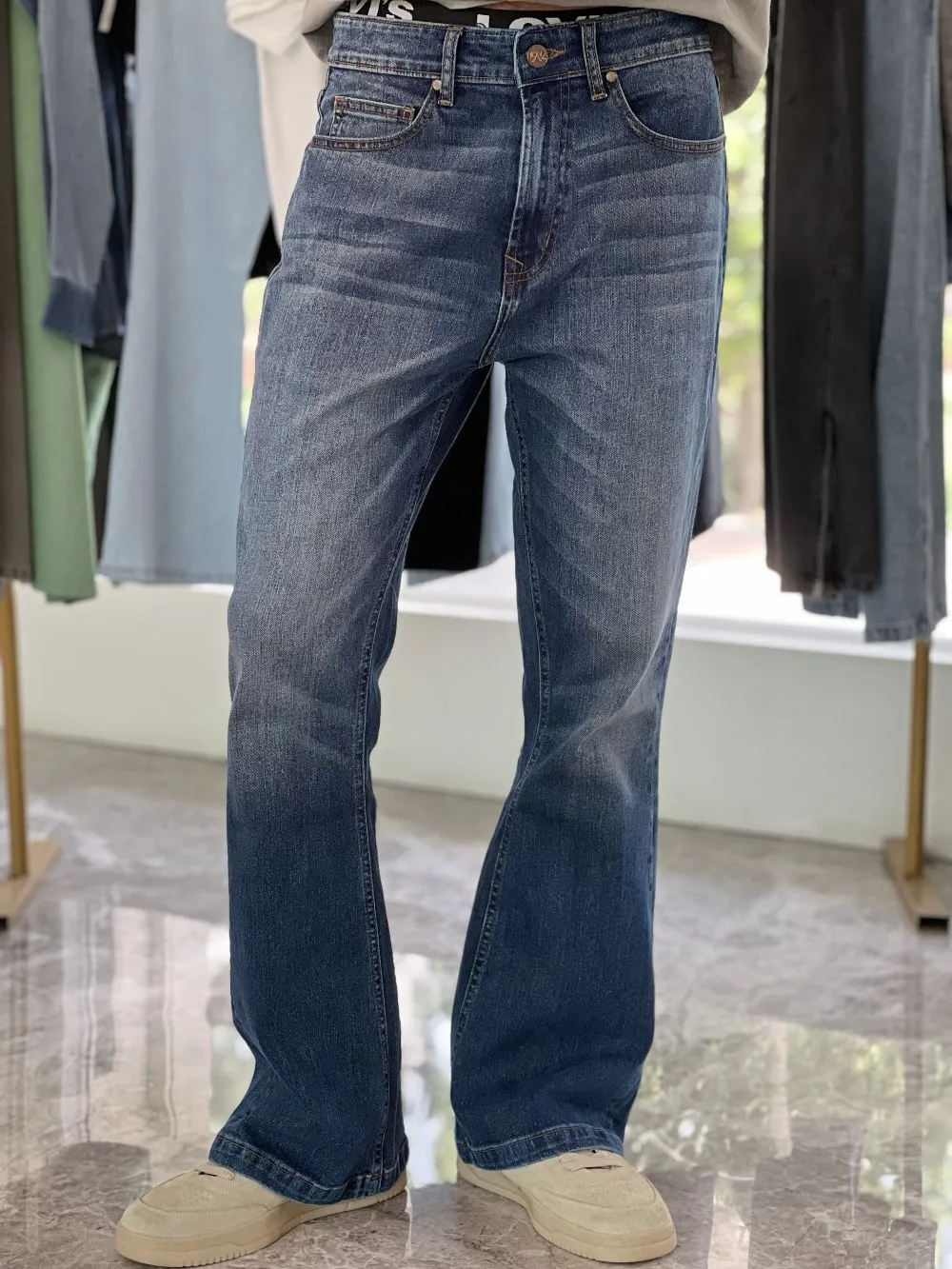 Relaxed-Fit Mid-Rise Bootcut Jeans