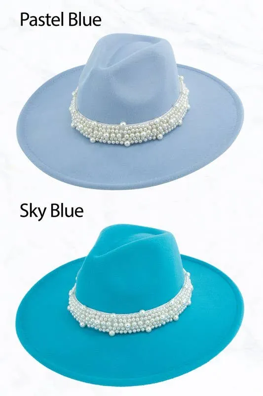 Big Brim Peach Heart Top Jazz Pearl Hat