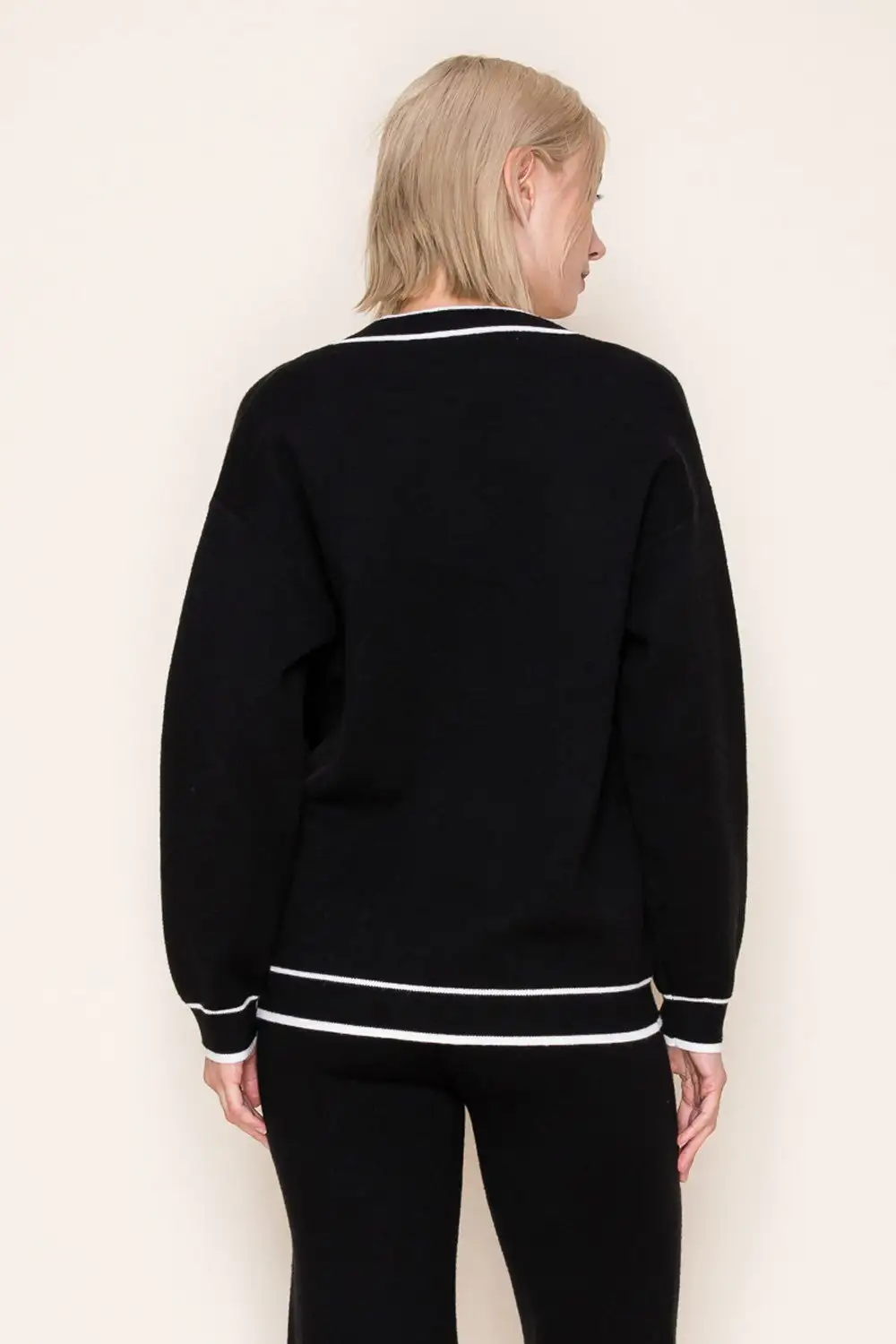 Classic Button Front Striped Cardigan
