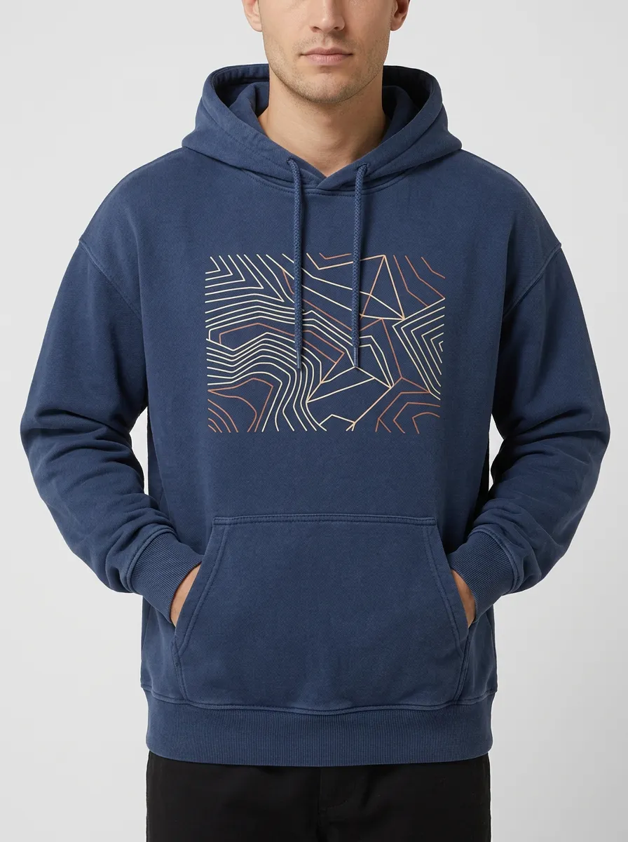 Unisex Muted Linear Geometry Hoodie