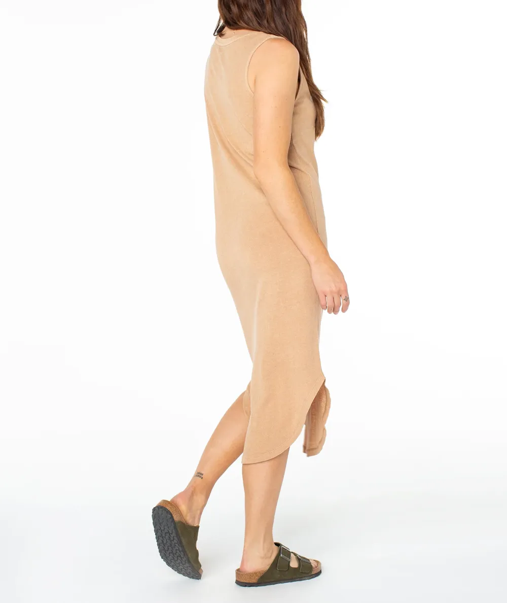 Printed Sleeveless Round-Neck Long Dress