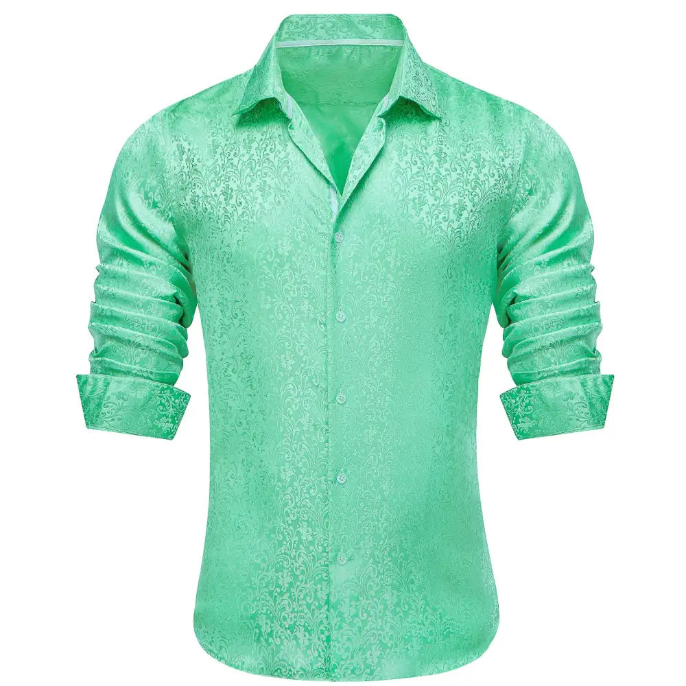 Floral Jacquard Long Sleeve Dress Shirt