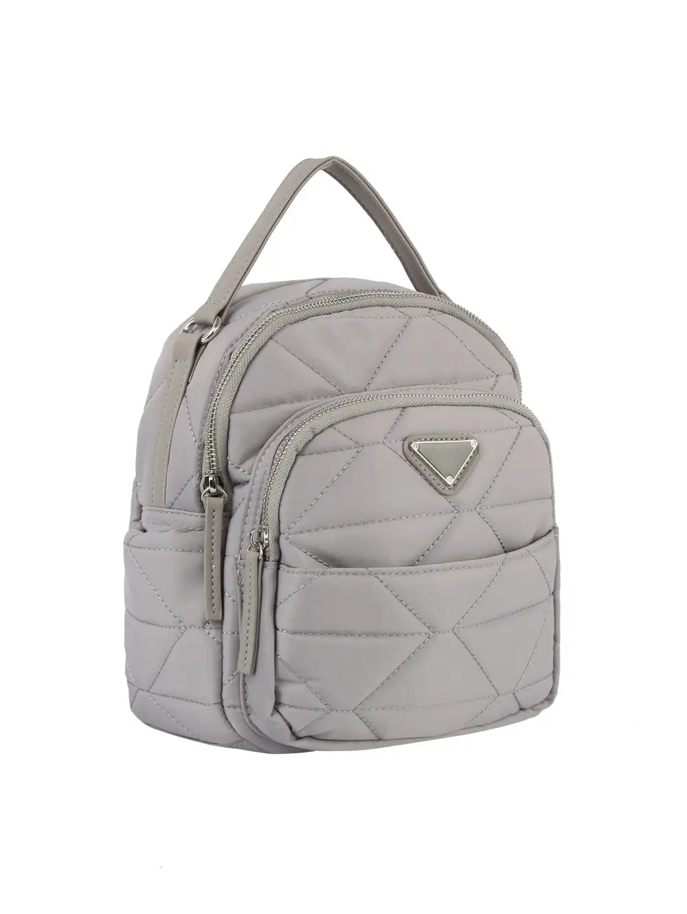 Quilted Pocketed Convertible Nylon Casual Backpack