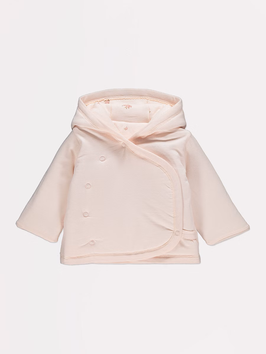Pink Floral Hooded Pram Reversible Jacket detail 1
