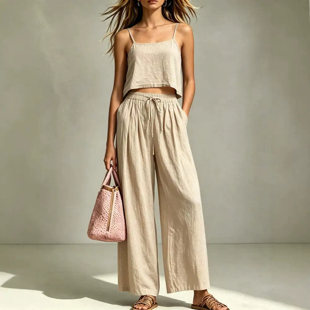 Wide-Leg Sleeveless Women's Matching Set