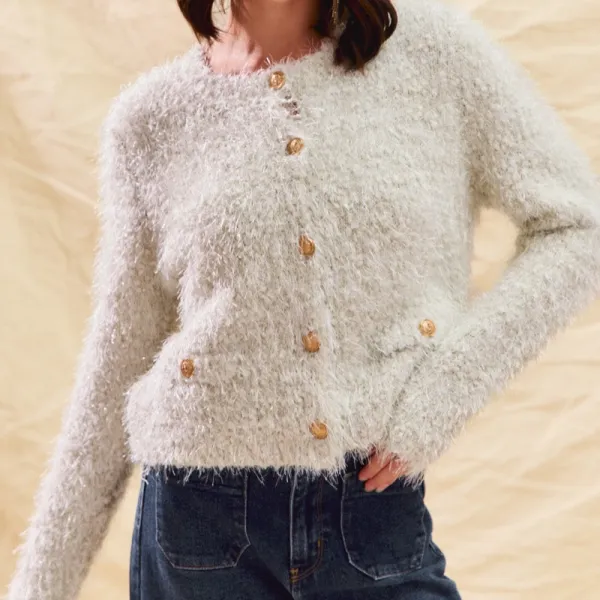 Classic Button Front Dropped Shoulder Cardigan