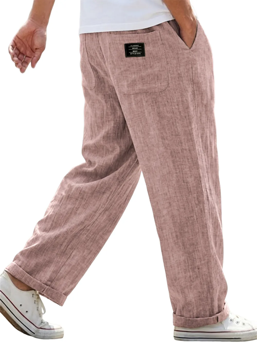Workwear Linen Blend Utility Pocket Trousers