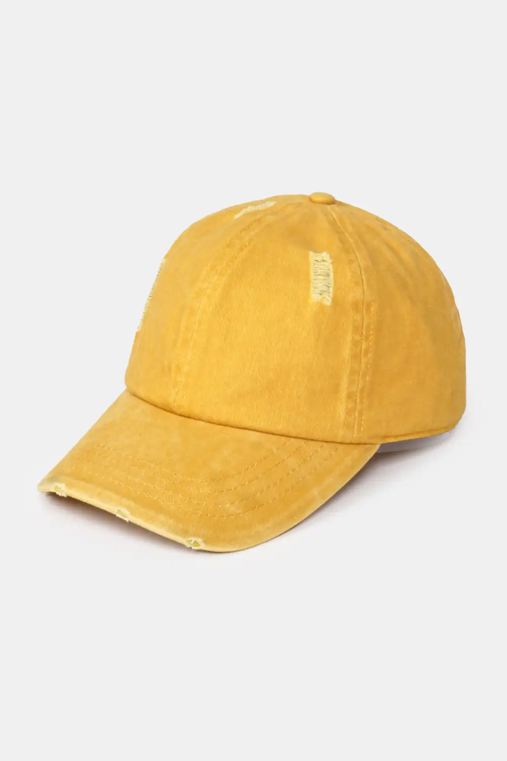 Pigment Washed Distressed Denim Baseball Cap