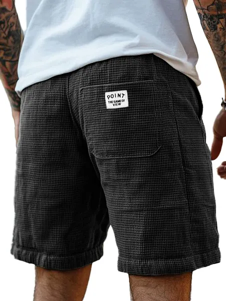 Layered Textured Knit Seamed Detail Shorts