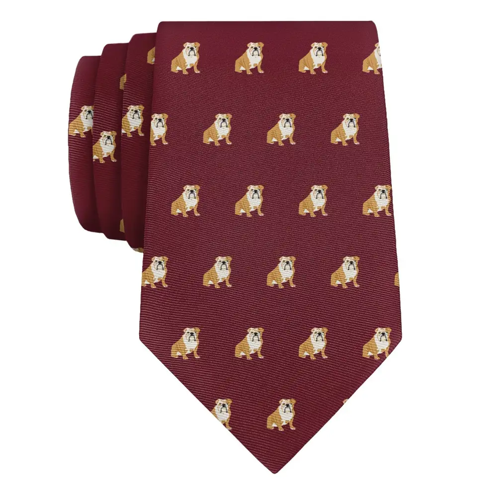 Refined Bulldog Motif Necktie
